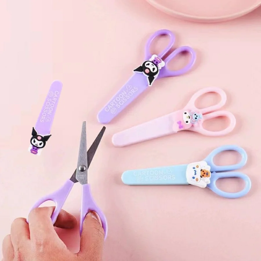 Kuromi Cinnamoroll Melody Hand Made Scissors, Segurança Kawaii, Shell De Silicone, Papelaria, Dia Das Bruxas, Presente de Natal, 1Pc