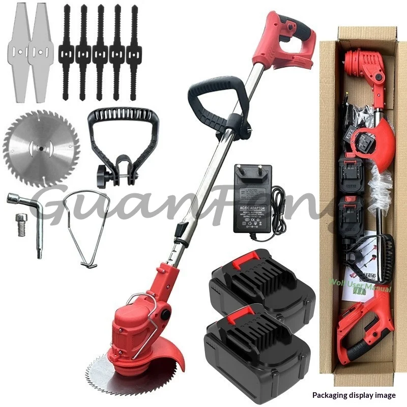 Lithium-ion lawn mower on wheels