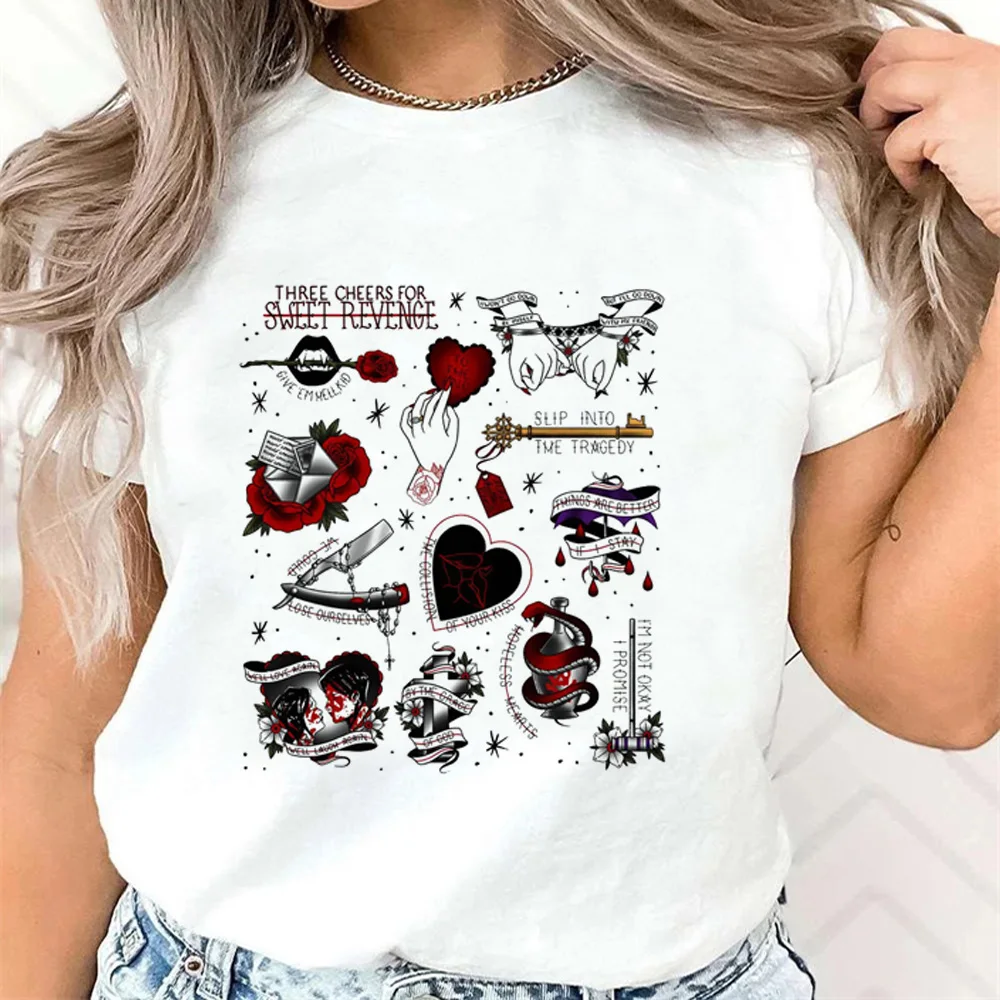 

My Chemical Romance t-shirts women streetwear manga funny top girl anime streetwear clothes