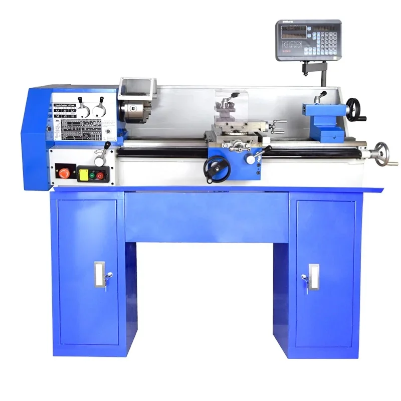 CQ6125 powered Mini Lathe Machine Benchtop Metal Lathe Tool Household DIY Small Stainless Steel Lathe Metal Processing Lathe