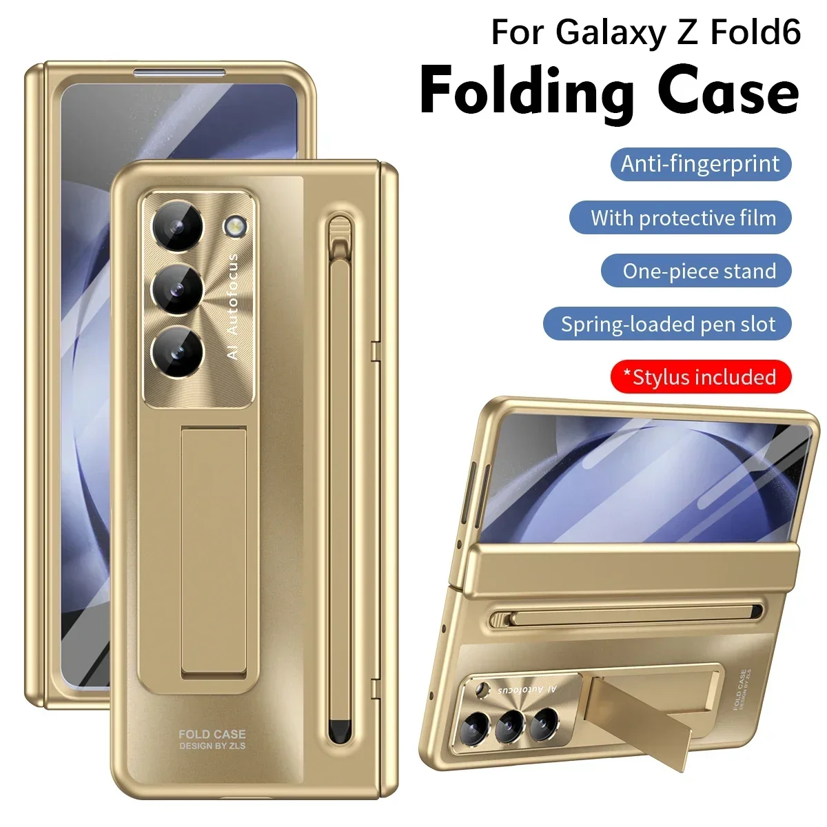 

With Original S Pen Holder For Samsung Galaxy Z Fold 6 5 4 Case Hinge Magnetic Armor Shockproof 360° Full Screen Protector Cover