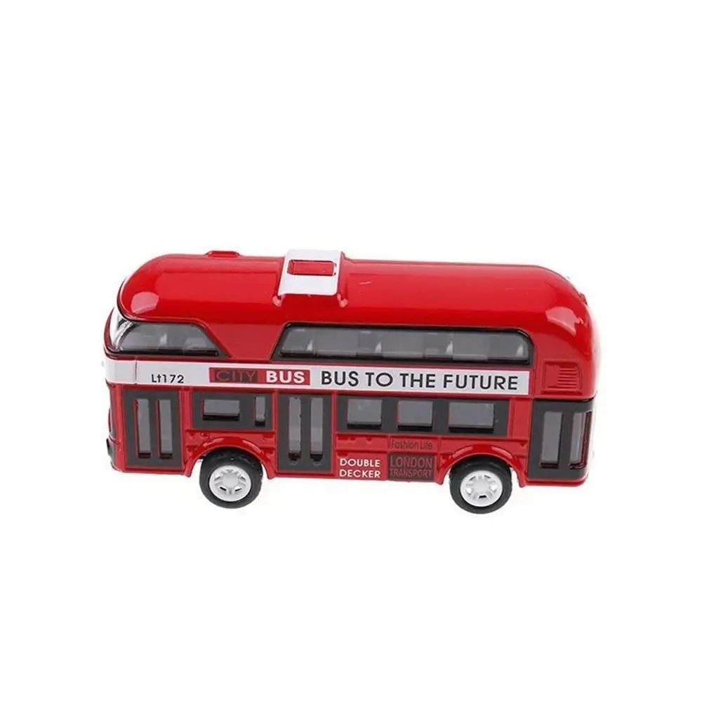 City Tourist Car Vehicle Set Doors Open Close Car Bus Model Double Decker Bus Pull Back Toys Bus  Model Diecast Cars