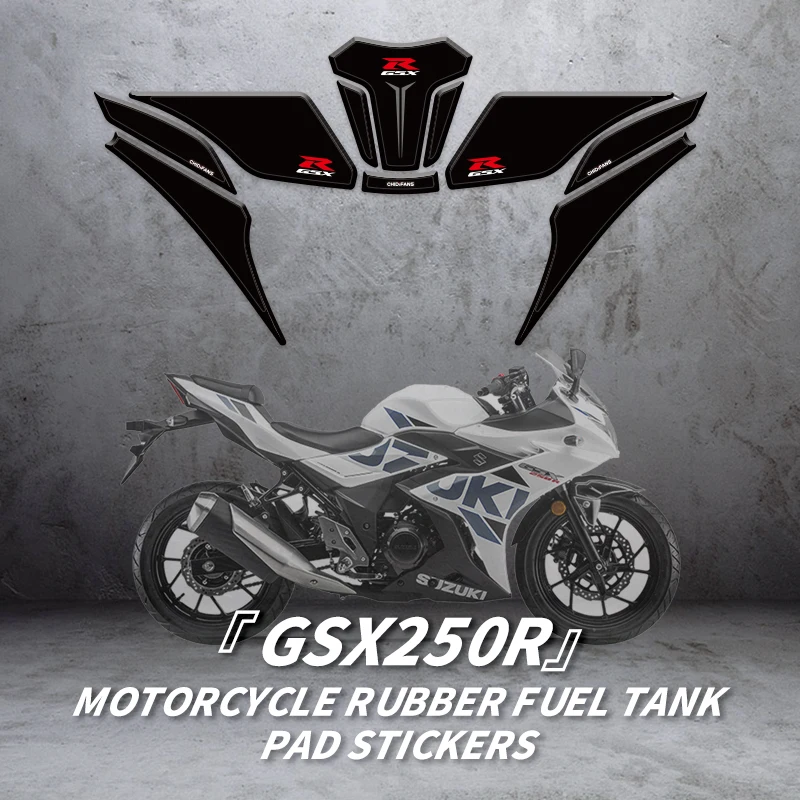 For SUZUKI GSX250R Motorcycle Accessories Rubber Gas Tank Decoration And Protection Thicken Decals Fuel Tank Stickers Kits