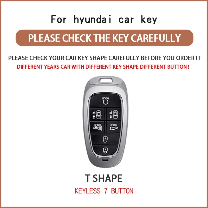 غطاء حافظة مفاتيح السيارة من البولي يوريثان 7 أزرار لسيارة Hyundai Sonata Limited ONIQ 5 NEXO Tucson Sonata 2020-2025 Grandeur Sonata Santa Fe Tucson
