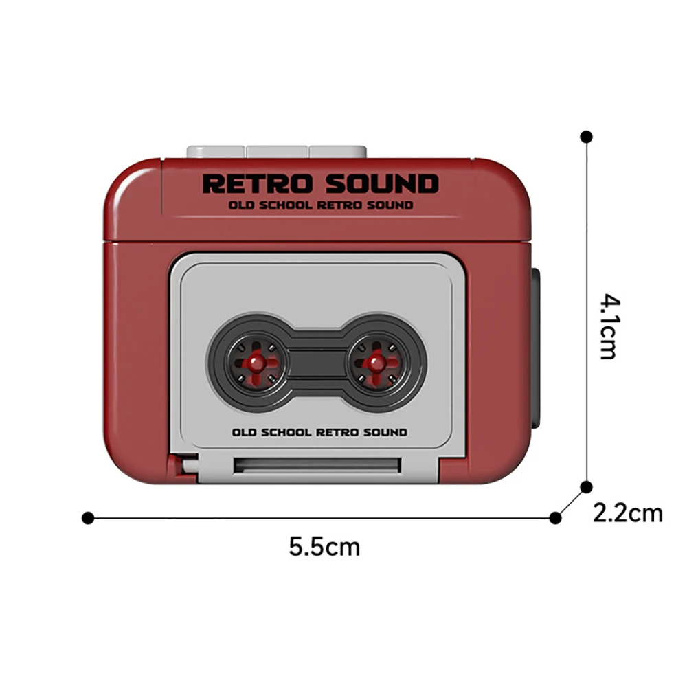 Mini enregistreur de cassette rétro portable pour adolescents, porte-clés de musique vintage classique, pendentif mélodie itude, breloque pour sac, cadeaux, 1PC