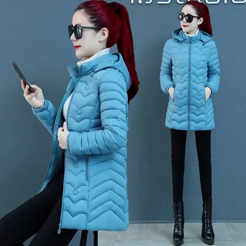 Autumn winter Warm thin quilted jacket Long-sleeved Jacket Parkas new Hooded middle age women cotton-padded tops mother Cotton c