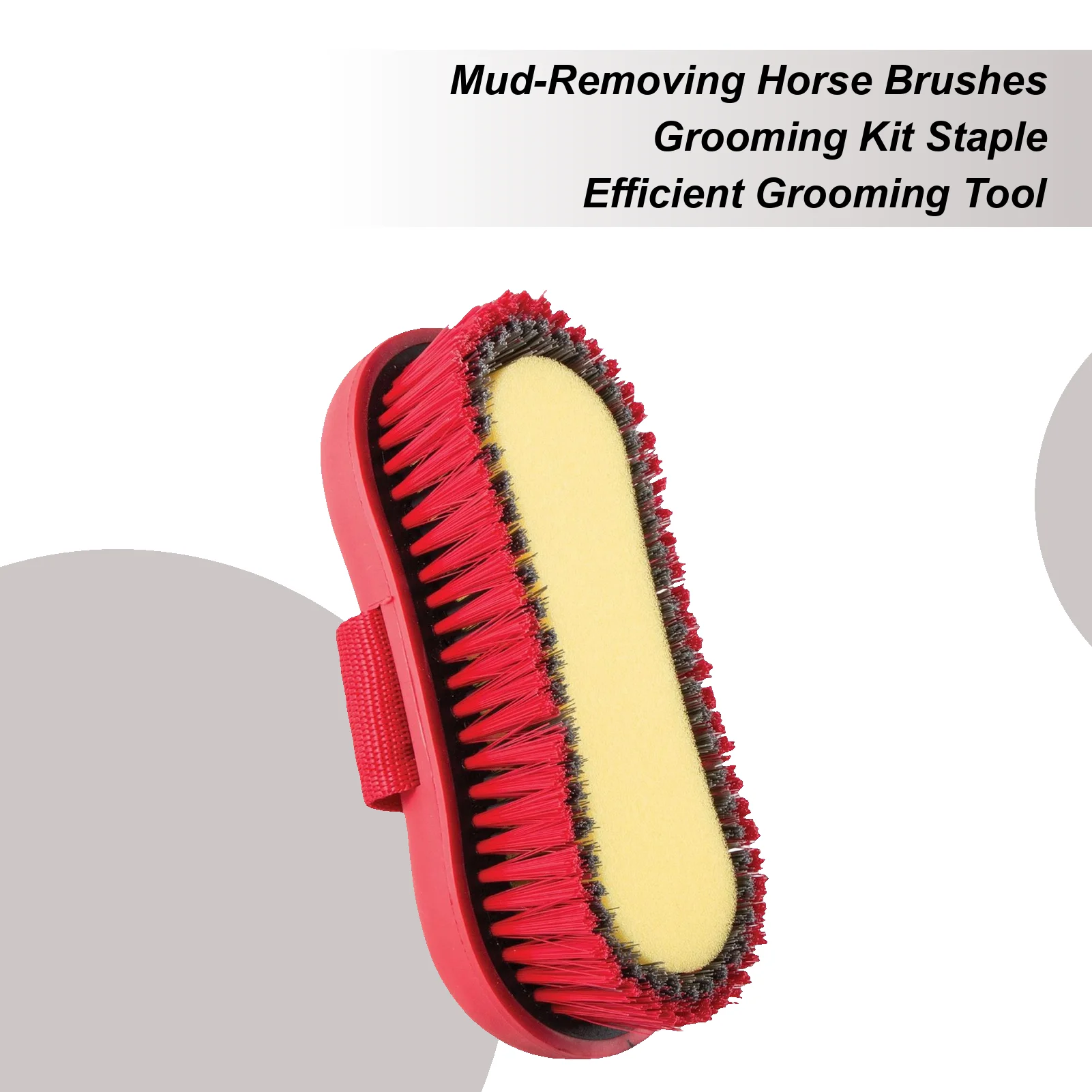 

Щетка для лошади 2-в-1, инструмент для ухода за жесткой щетиной, щетка для царапин для скота с губкой для купания, удаления выпадения, мытья козла