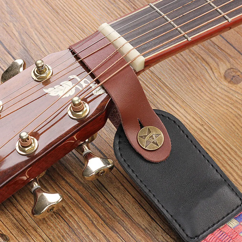 

Guitar Headstock Strap Durable PU Material Long Neck Tie Folk Guitar Accessories Classic Color High Performance Price Ratio