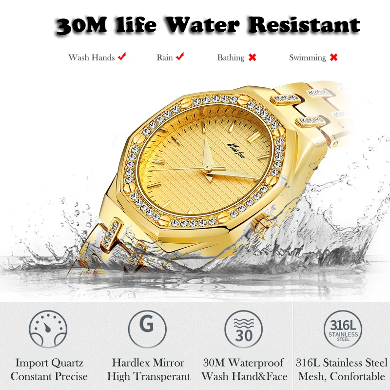 MISSFOX Luxury Brand Bracelet Watch Women Gold Business Small Designer Watches Waterproof Jewelry Decoration Clock 2024 Trends