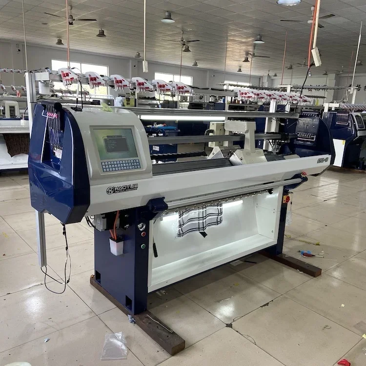 NINGBO HAOYUE single system 52 inch 12 gauge home use factory school uniform jacquard sweaters flat knitting machine