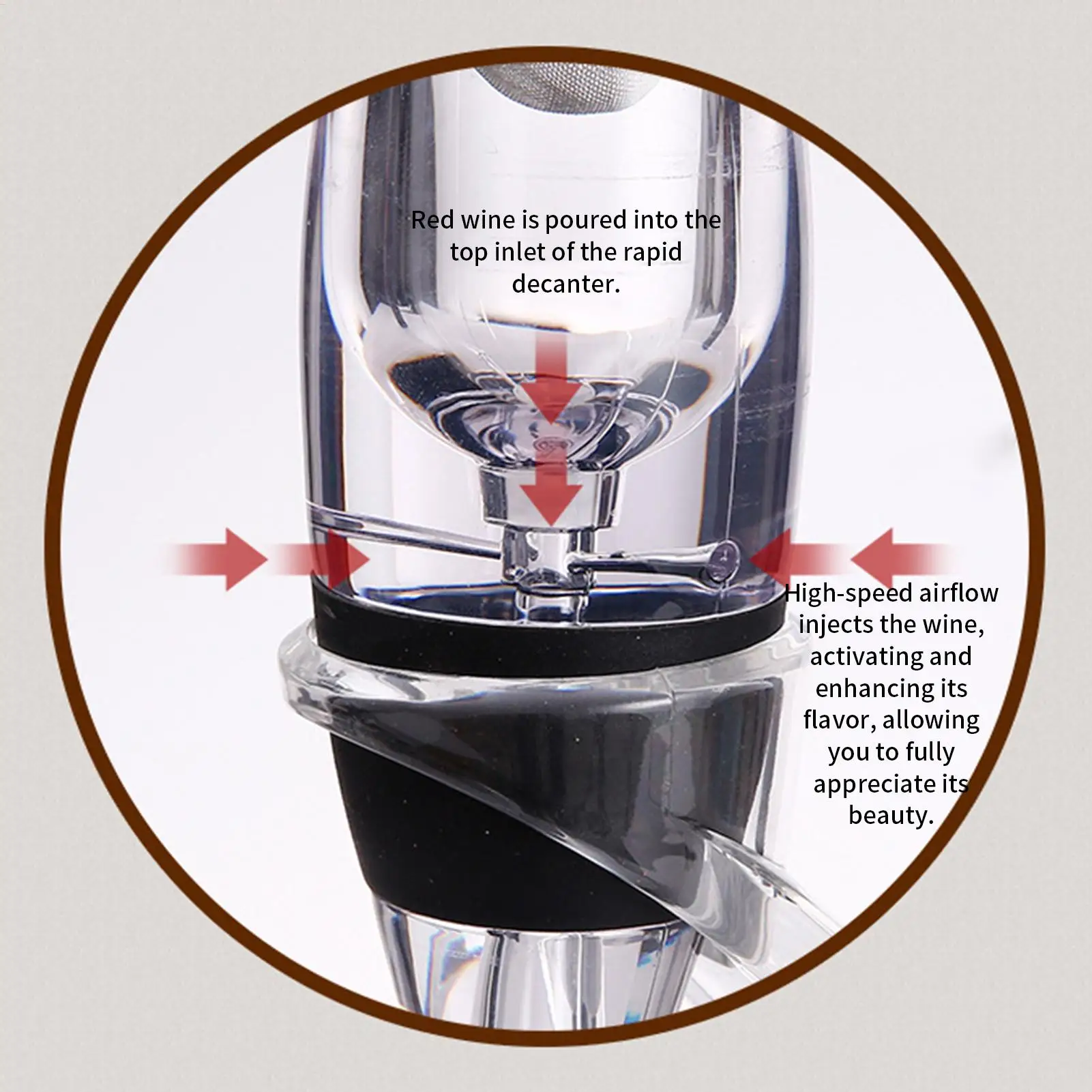 

Wine Decanter Portable Quick Multi-Purpose Kitchen Utensil Wine Aerator Pourer For Christmas Retirement Valentine Party Kitchen