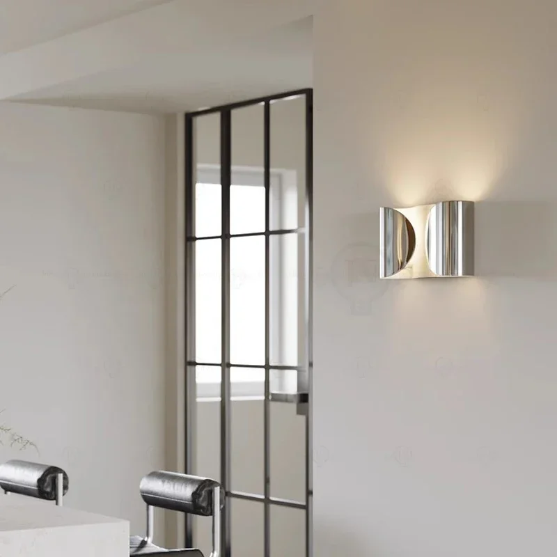 Italian Foglio Wall Lamp Metal Sconce Light for Bedroom Living Room Bathroom