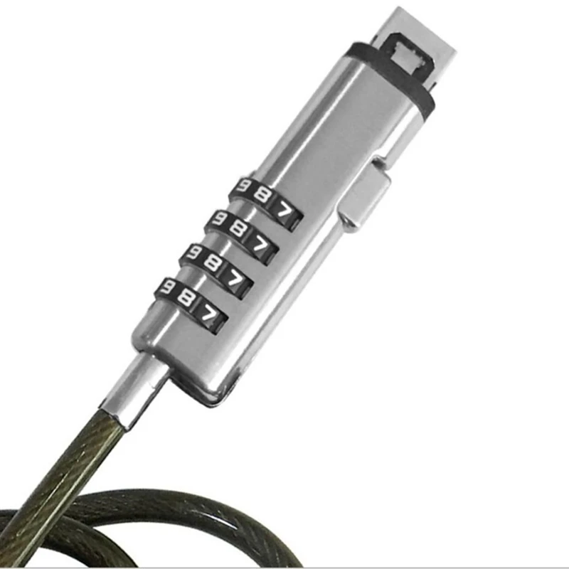 ユニバーサル4x4ロックUSBラップトップセキュリティケーブル,コンピューター用