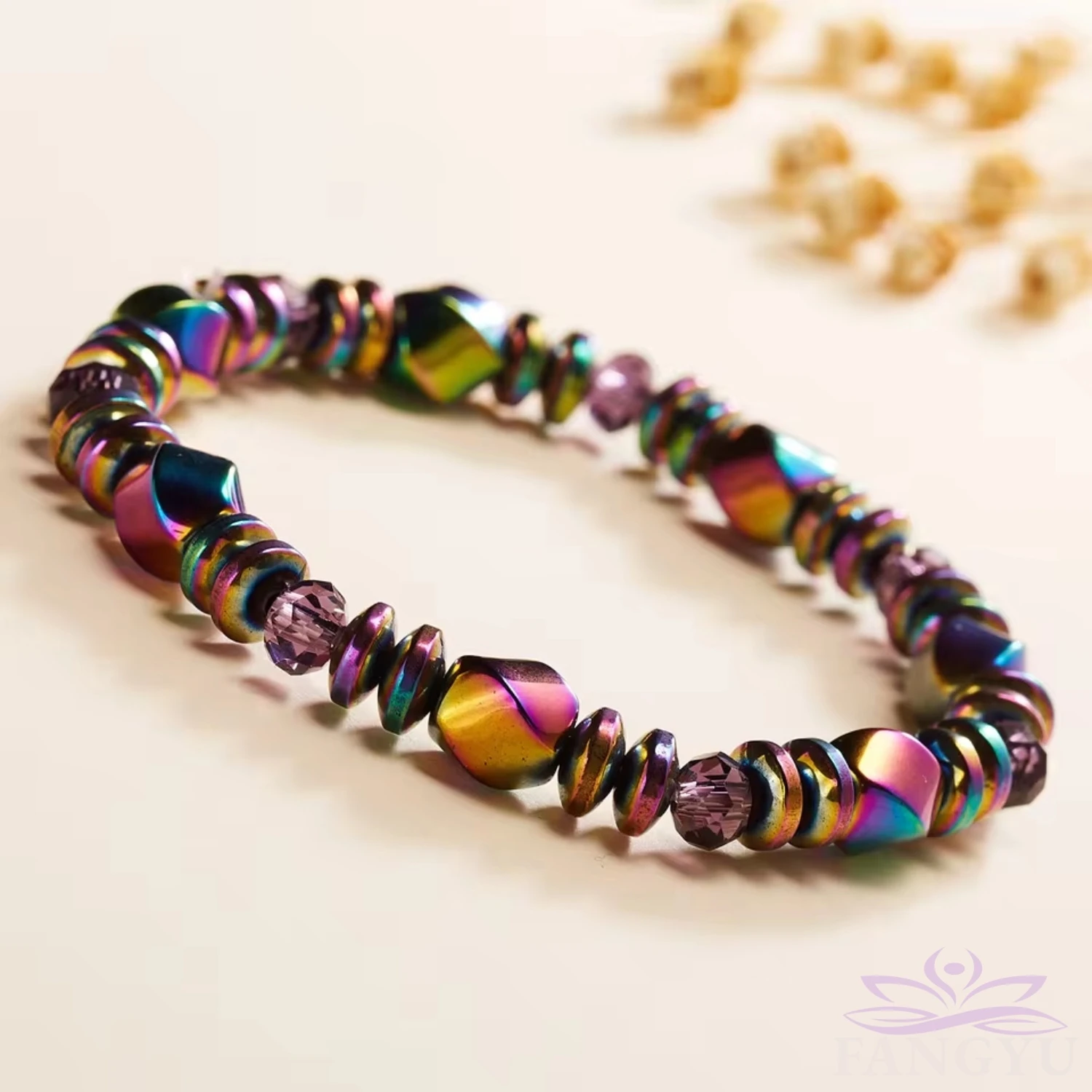 Colored Magnetic Energy Bracelet For Man Health Care Therapy Slim The Body Irregular Natural Stone Bracelets Gifts For Friend