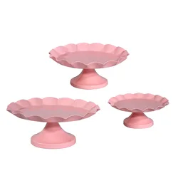 Romantic Pink Cake Tray Wedding Props Iron Cake Rack Dessert Table Decoration Pink Snack Tray