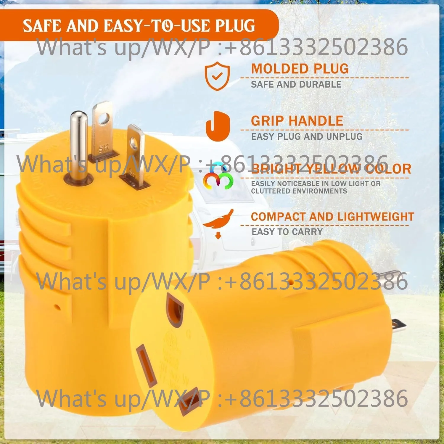 US standard 5-15P to 5-30R socket adapter plug Multi-purpose plug, RV adapter