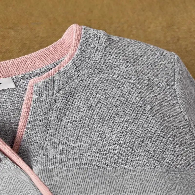 Girl Spring Autumn T-Shirt False Two-Piece Tops Splice Pullover Long Sleeves Base Layer Child Kawaii Fashion New Casual Clothing