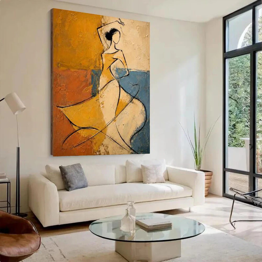 100% Handmade Abstract Oil Painting On Canvas Body Dance Figure Wall Art Picture For Home Living Room Decor Image Mural Artwork