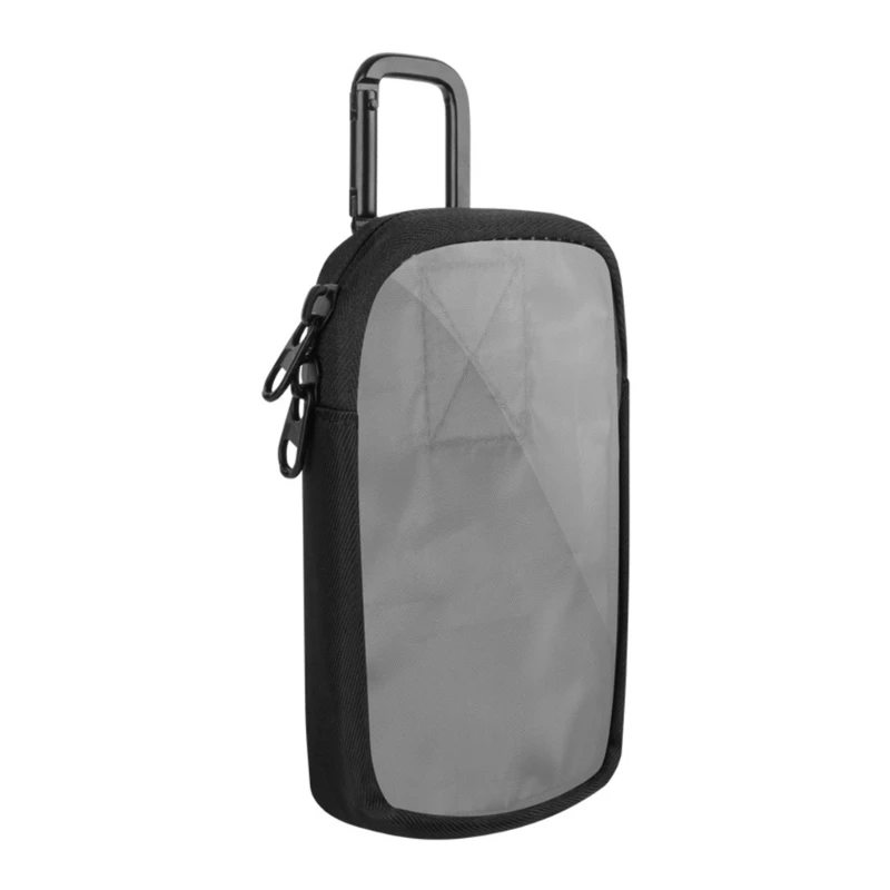 MP3/MP4 Portable Storage Bag with Carabiner and Sticker Tape Convenient Clear Window for Direct Operation Anti Bump Bags