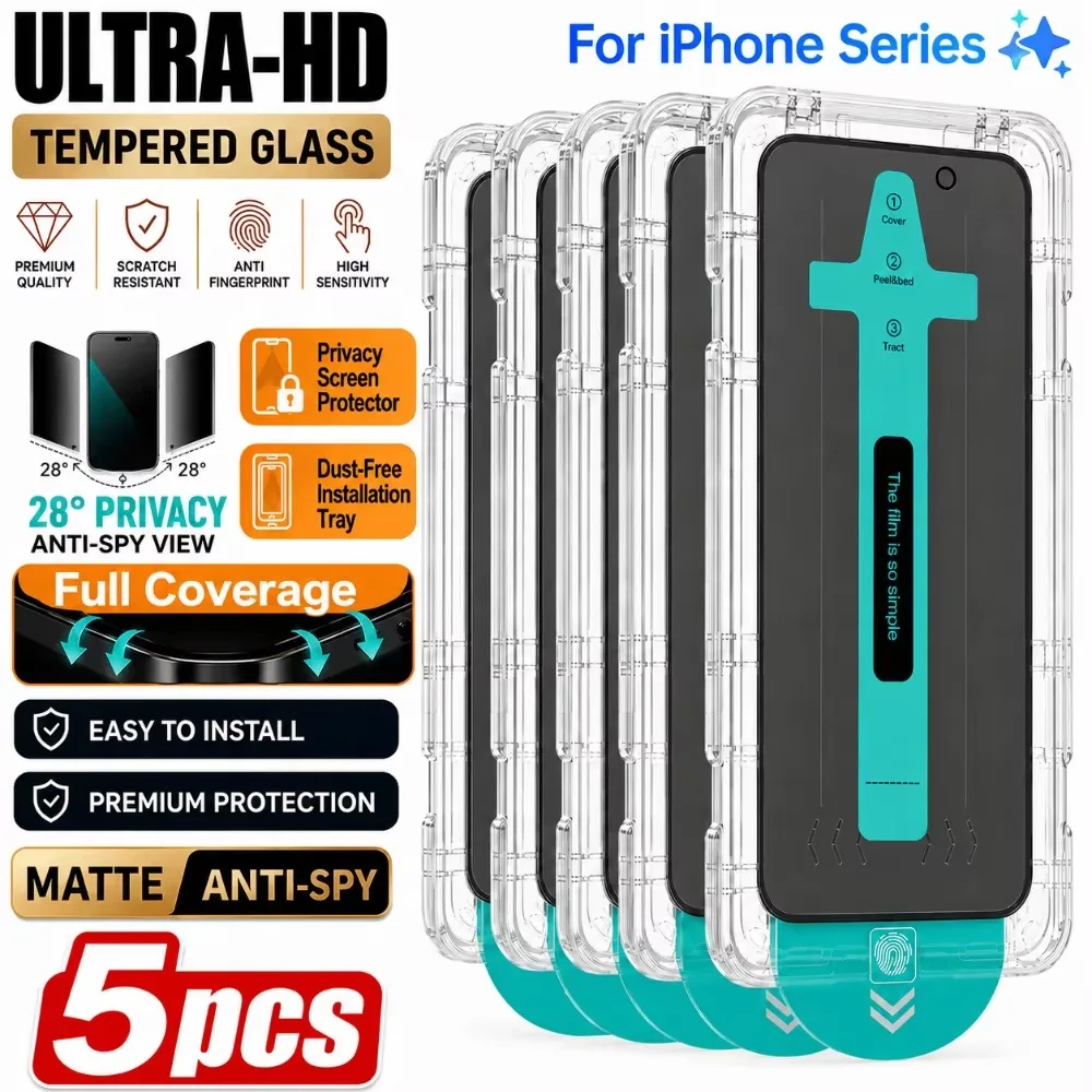 Dust-Free Installation Matte Privacy Screen Protector For iPhone 18 17 16 15 14 13 12 11 Pro Max Air 16e XS XR Frosted Anti-Spy