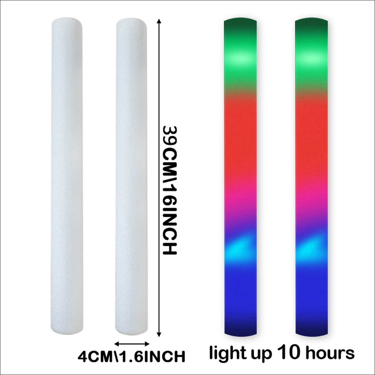 Led Luminous Sticks Party Rave Foam Glow Stick Rgb Fluorescent Dark Light for Bar Wedding Birthday Festival Supplies Accessories