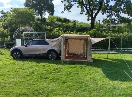 جولة ذاتية القيادة، تمديد خلفي، مظلة خيمة جانبية، قاعة أمامية SUV للتخييم على الطرق الوعرة