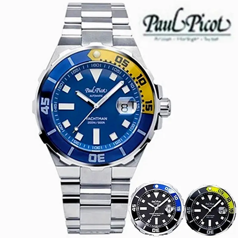 New Paco Paul Picot YACHTMAN Adventurer Series Waterproof Calendar Luxury Watch Business Men's Watch