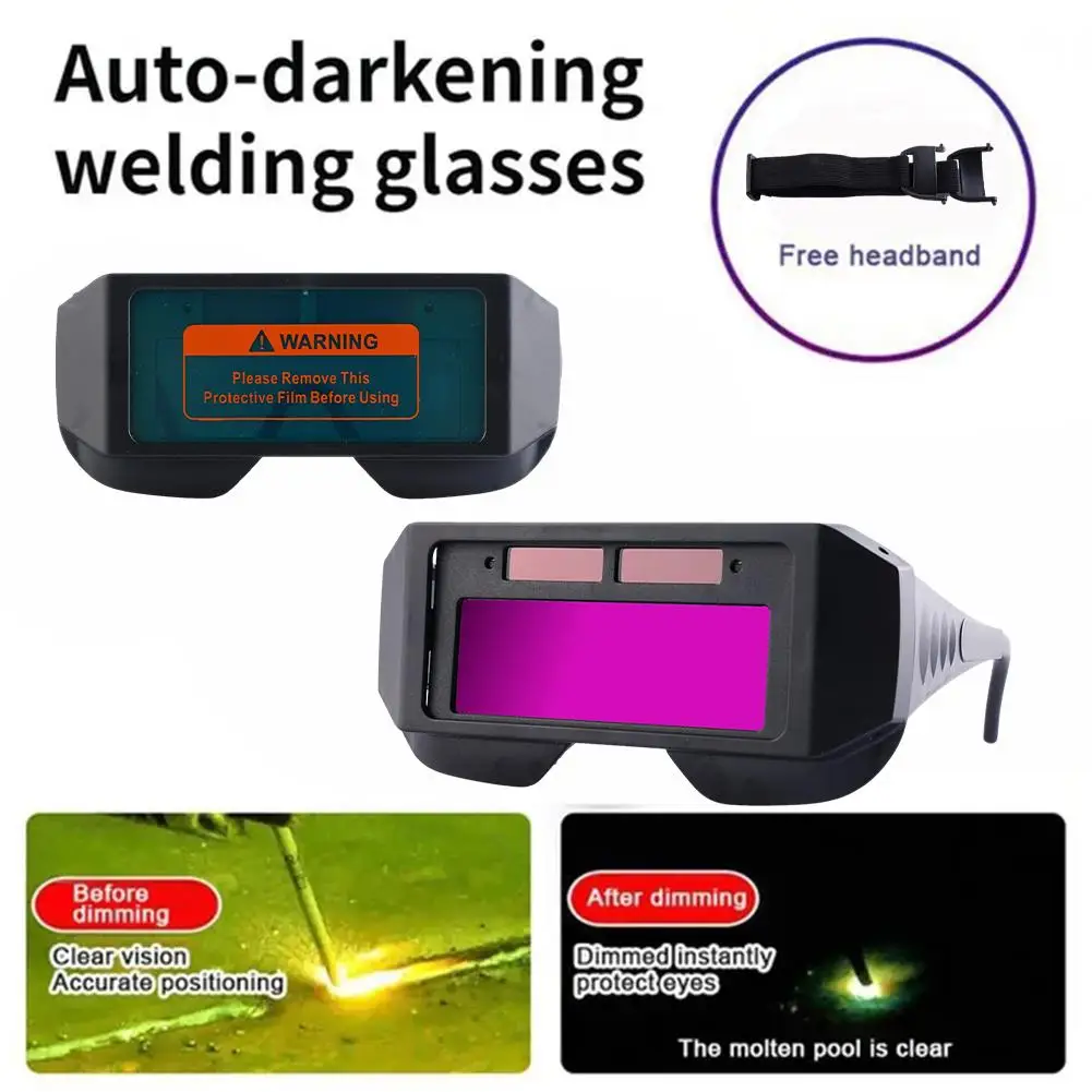 Automatic Dimming Welding Glasses Light Change Auto Darkening Anti-Eyes Goggle For Welding Masks EyeGlasses Accessories Q9U7