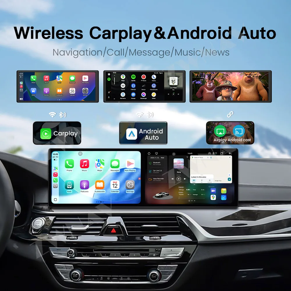 ZWNAV أندرويد 15 راديو السيارة لسيارات BMW 5 Series 2018 اللاسلكية CarPlay أندرويد السيارات DSP الصوت لتحديد المواقع والملاحة ثماني النواة حذاء سريع