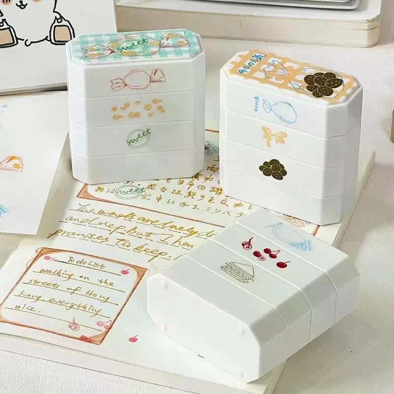 3Pcs Precision Stamps Afternoon Tea Series Layered Light-Sensitive Stamp Set For Journals Cards Gift Wrapping - view 2