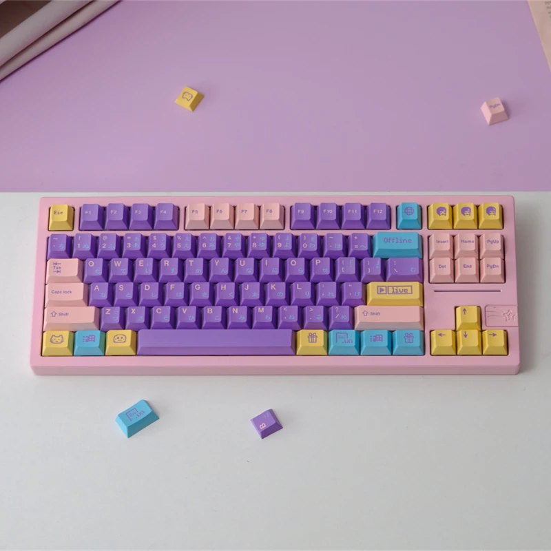 

150-клавиш в ассортименте Candy Cherry Profile PBT Keycap, сублимированные персонализированные колпачки для клавиш Cherry MX Switch, игровая механическая клавиатура
