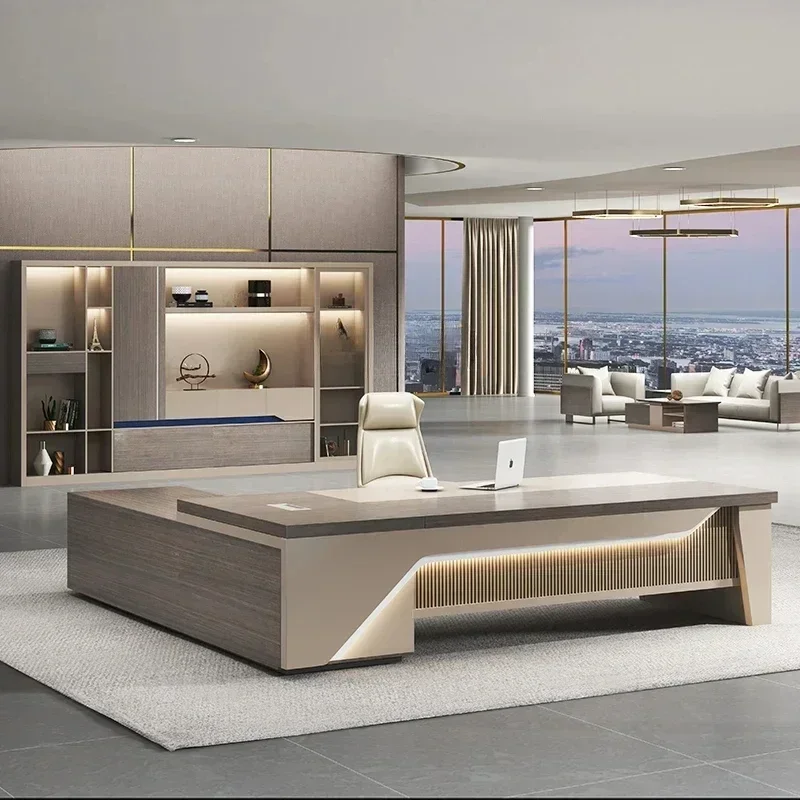 

Office Light Luxury Boss Table and Chair Combination Manager Desk Executive