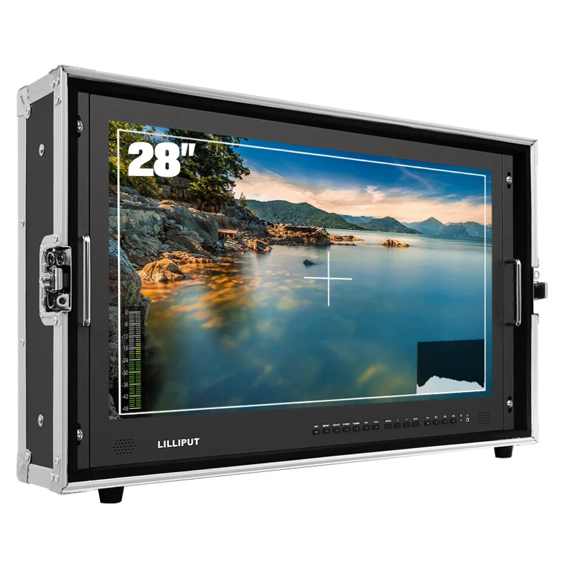 NEW For Lilliput Outdoor 28 Inch 4K Ultra-HD LCD Broadcast SDI Monitor with Built-in Speaker New for HDMI Carrying Case & Sun Sh