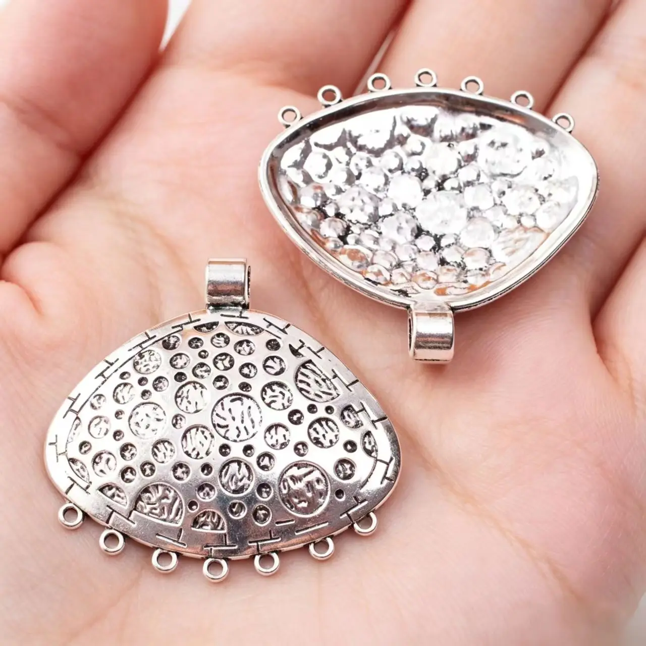 1Pcs/Lot 55*57mm Two Color Zinc Alloy Vintage Big Shell Connectors Charms Pendants Jewelry Making DIY Handmade Craft