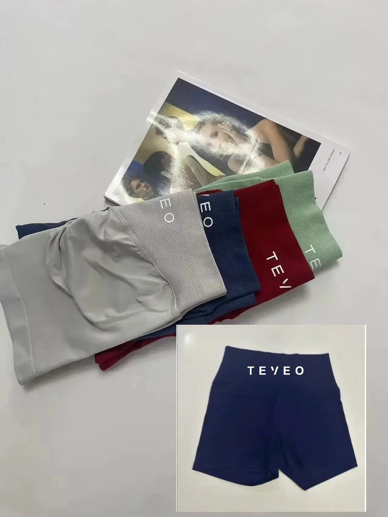 

TEVEO New Navy Blue Leggings Seamless Yoga Pants High Quality Ribbed Fitness Pants High Stretch Fitness Pants