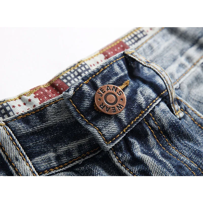 2023 Spring New Fashion Retro Hole Jeans Men Pants Cotton Denim Trouser Male Plus Size High Quality Streetwear Jeans F813