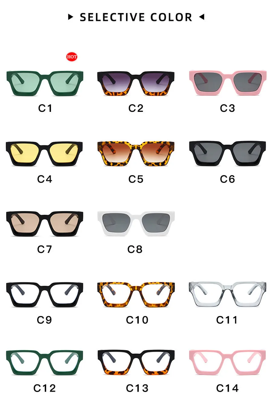 Mode Vintage Großen Quadratischen Sonnenbrille UV400 Retro Männer Frauen Grün Marke Designer Unisex Ins Stil Brillen Anti Blauen Rahmen – Detail 11