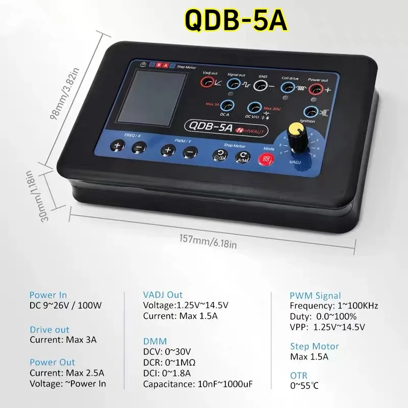 QDB-5A Automotive Actuator Drive Detector Auto Sensor Oscilloscoop PWM Signaalgenerator Stappenmotor Tester Bobine Tester