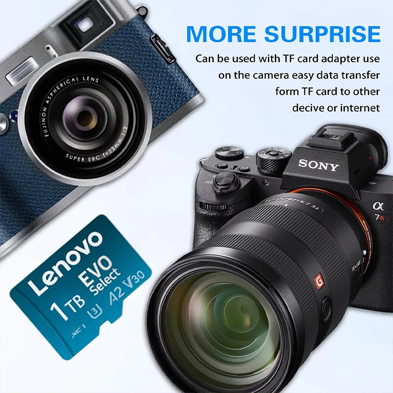 Lenovo 256GB 512GB 1TB 2TB SD Card Micro TF High-Speed Memory Storage 4K Video DSLR Camera Drone Android Phone Gaming PC