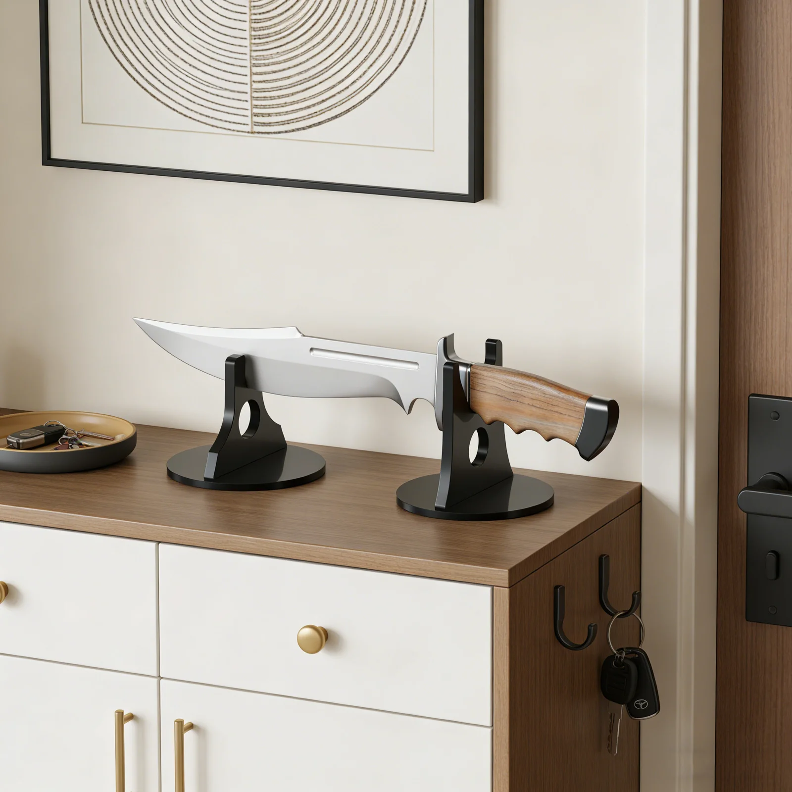 

1 Pair Kitchen Knife Stand Acrylic Clear Countertop Display Holder Sword Rack Holder Vertical Organizer Display Stand