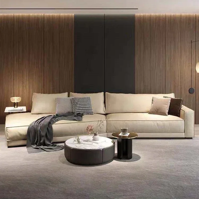 

Large Filler Beige Sofas Wood Design Reclining Designer Luxury Couch Lounges Modular Nordic Sofa Perezoso Unique Furniture