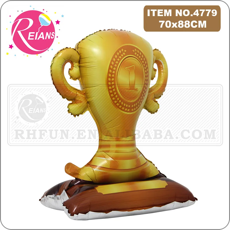 Selfstand 3D Gold Championship Trophy Foil Balloons Sports Theme Balloon Children Birthday Party Decorations Win Party Supplies