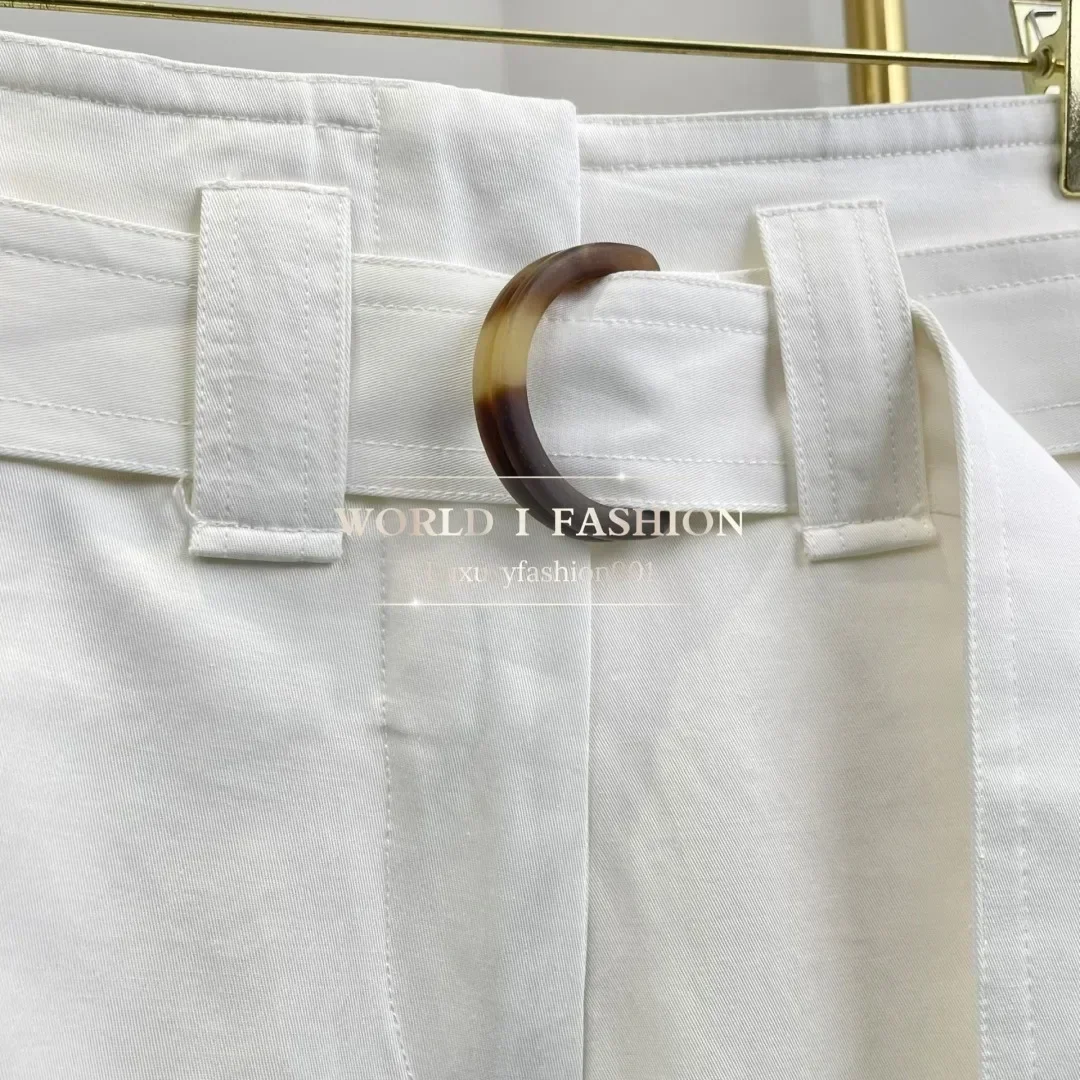2025 Neue hochwertige weiße Cargohose, stilvolle, bequeme Streetwear-Mode