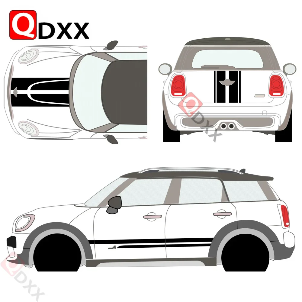 Hood Trunk Engine Rear Side Stripes Car Sticker Body Kit Decal Decoration for MINI Countryman JCW John Cooper Works Accessories