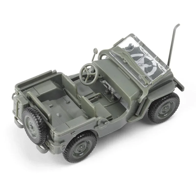 1/48 US Willys Jeep Assemble Model WWII GP Military Vehicle Model Puzzle Block Car Collections Scene Sandpan Game Model Toy