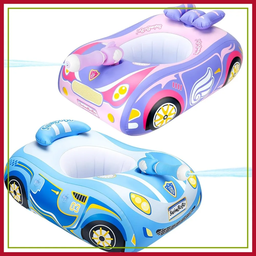 

Inflatable Pool Float with Seat Boat Ride-on Airplane Pirates Sharks Car for Outdoor Toys
