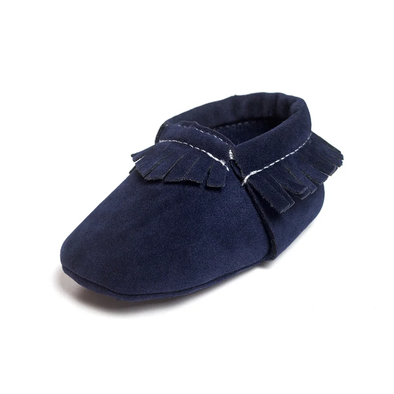 Scarpe da bambino neonato ragazzo ragazza primo camminatore Suedu cotone Sofe Sole principessa frangia bambino culla scarpe mocassini Casual