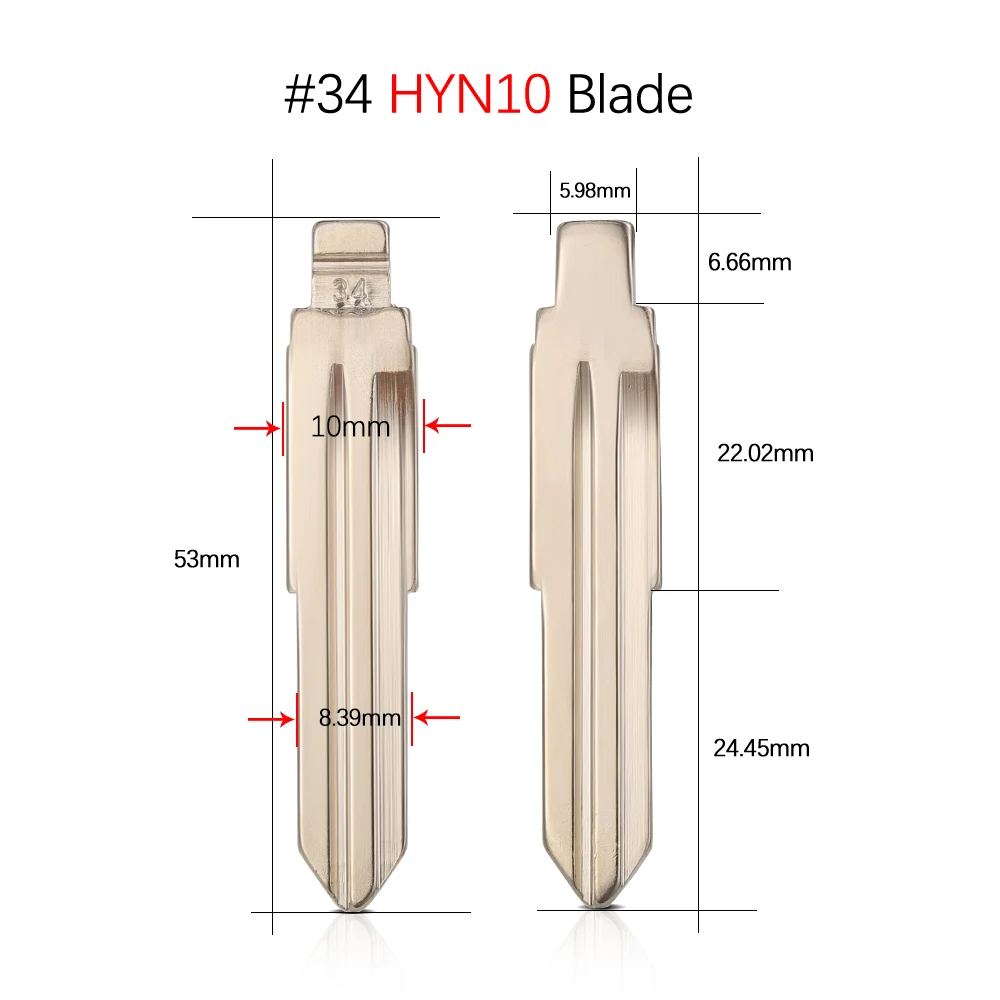 10個HY20 TOY40起亜リオspotage K2 K3 K5現代ベルナのためのI30 IX35 kdリモート車のキーブレード #08 15 28 29 33 34 36 50 97 100