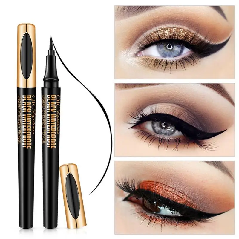 Zwarte Vloeibare Eyeliner Waterdichte Langdurige Eyeliner Potlood Snel Drogen Niet Bloeien Natuurlijke Eyeliner Vloeibare Pen Cosmetisch