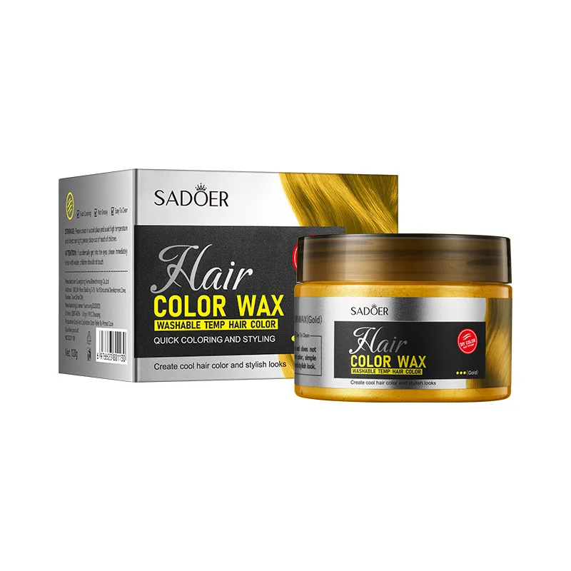 SADOER Hair Colour Wax Easy To Wash DIY Hairs Dyed Mud Long Lasting Dye for Eyebrow Beards Coloring Temporary Hair Cream view 5